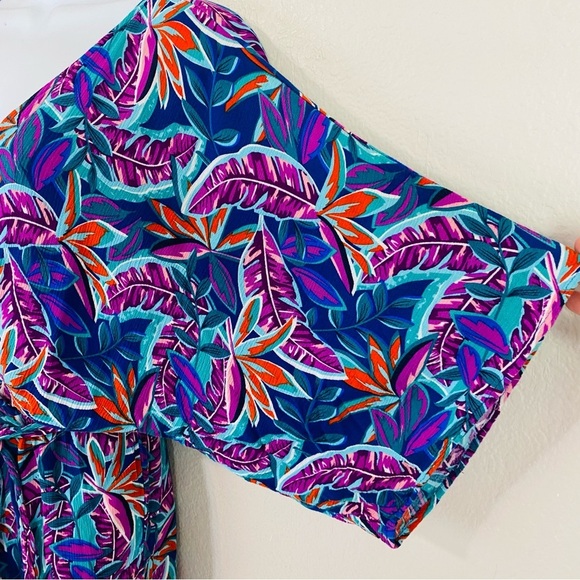 Lulus Hypnotized Purple Print Surplice Romper Size L - Picture 3 of 6